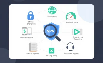 A diagram illustrating the key criteria to use when deciding the best VPN for you.